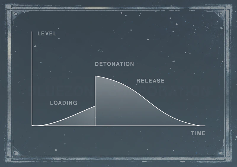 Steampunk gunshot sound design: each shot follows a 3 step sequence